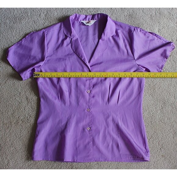Vintage 1970s Casual Corner Button Front Blouse - Lavender - Med/Large - Picture 7 of 10